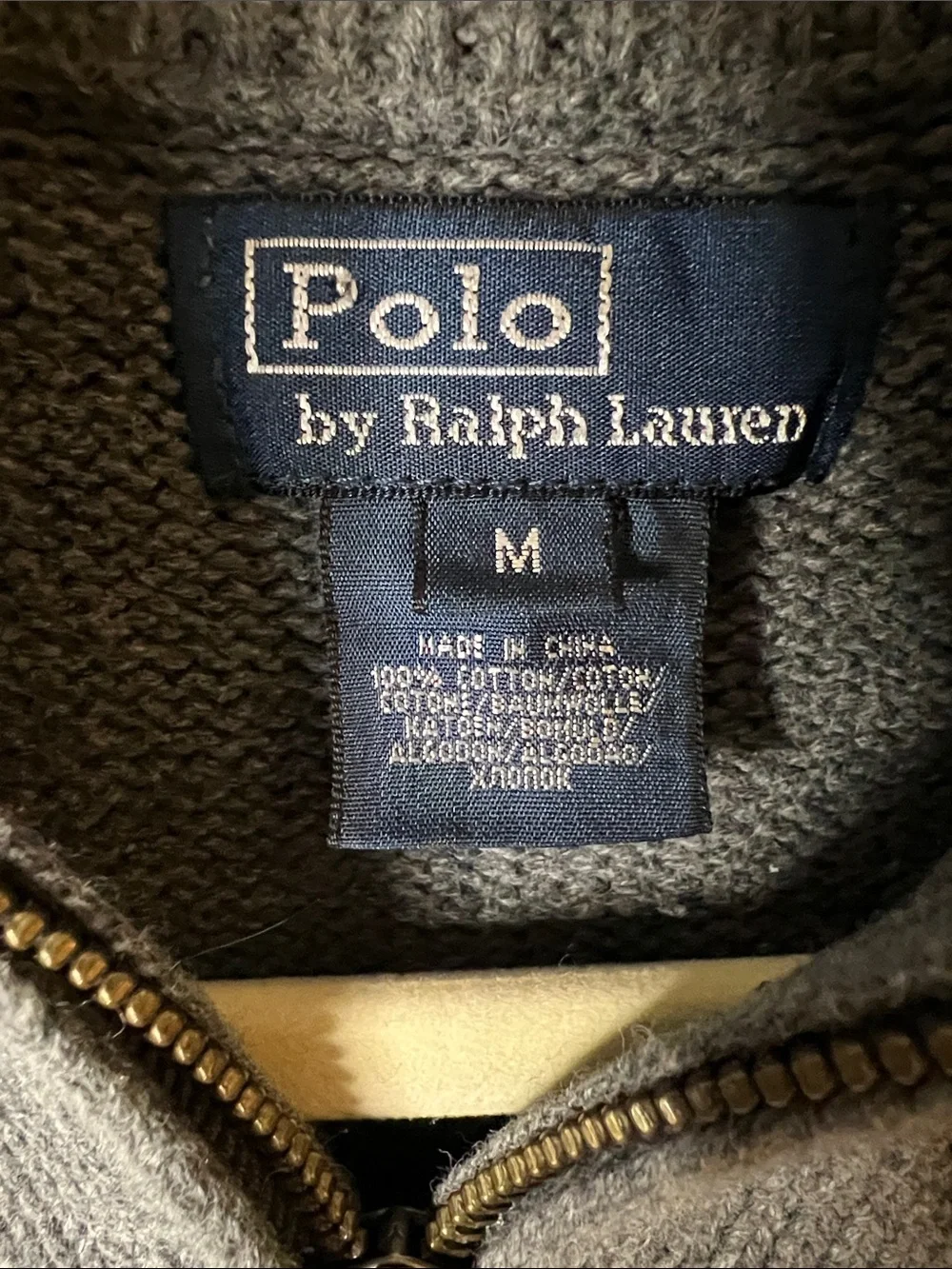 Ralph Lauren Gray Half-Zip Mock Neck Sweater with Polo Logo Size M (8-10)